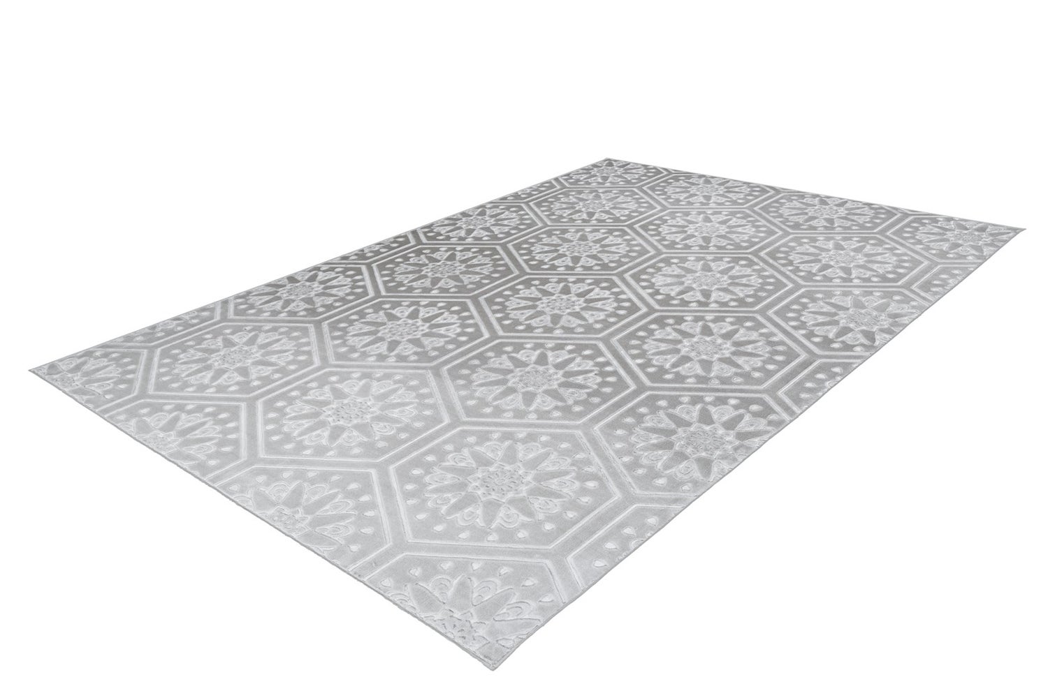 Laagpolig vloerkleed Blissique Grijs / Blauw Modern, Klassiek 80 x 300 cm