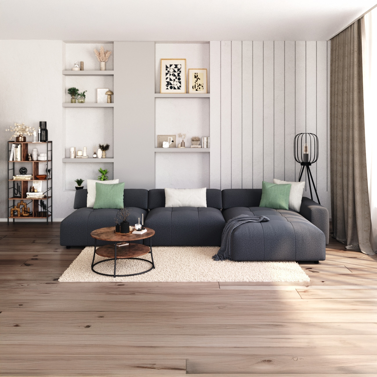 Ecksofa BONNIE rechts anthrazit