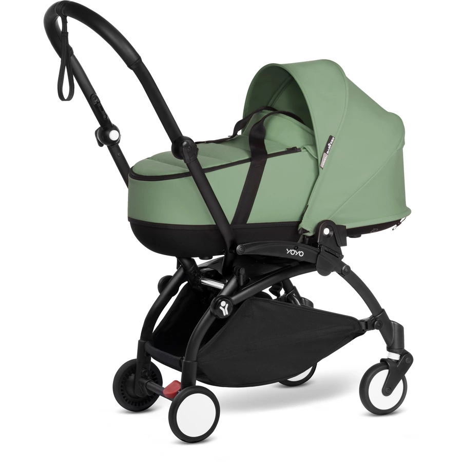 BABYZEN Kinderwagen YOYO2 0+ Black mit Liegewanne Peppermint