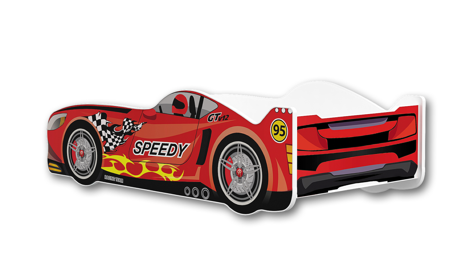 Autobett SPEEDY - rot - 80x160 cm