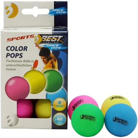 BEST Sporting Tischtennisbälle Color Pops in Neonfarben, 6 Stück