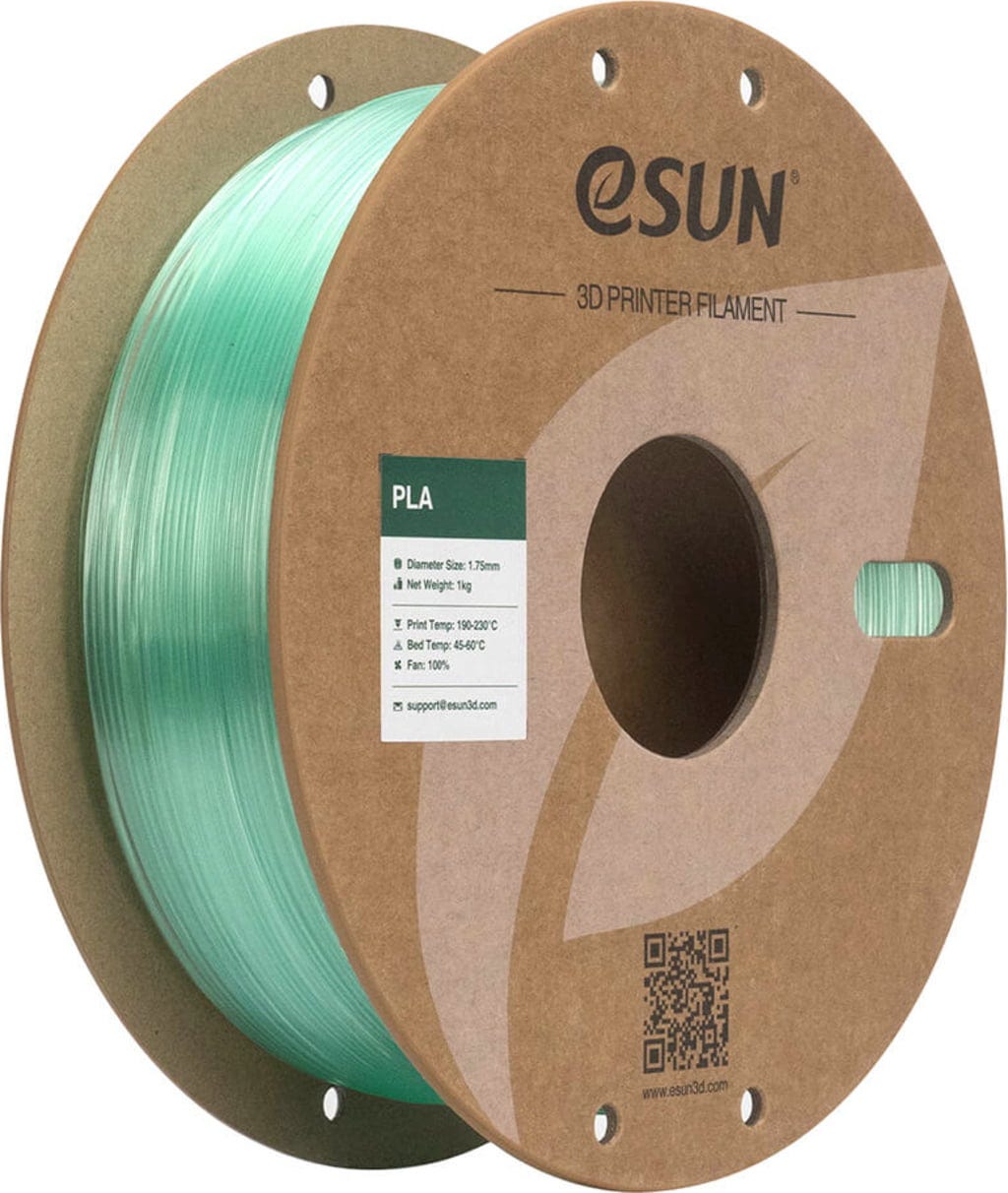 eSUN  PLA-Clear Translucent Aqua, 1,75 mm / 1000 g    PLA Präzision mit PC Zugfestigkeit in Translucent Aqua