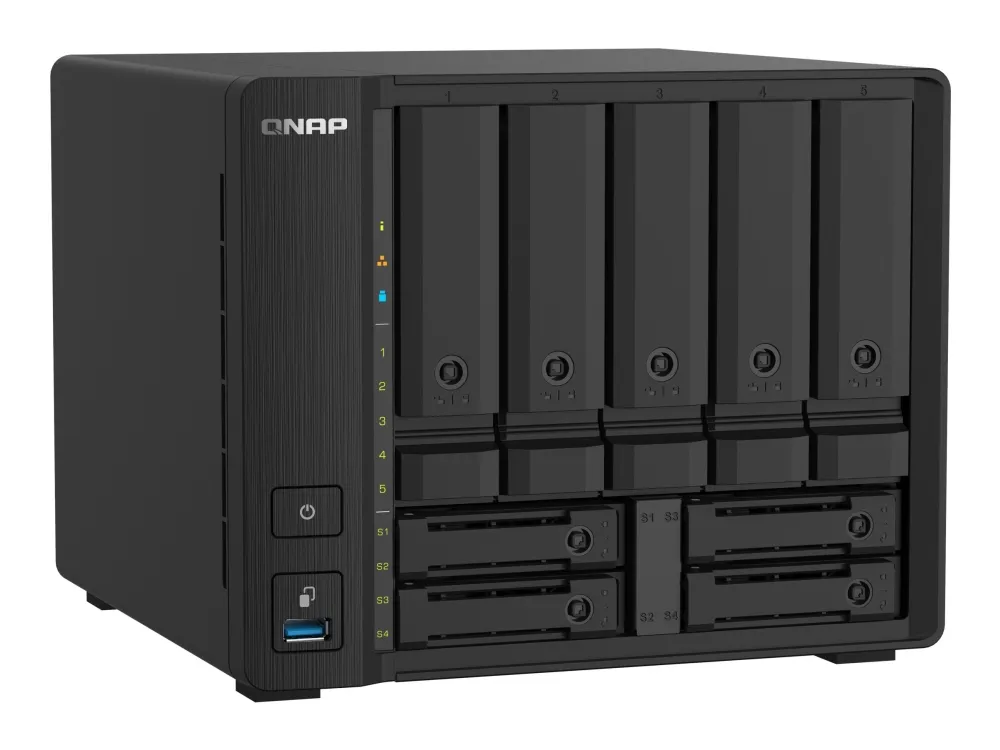 QNAP TS-932PX - NAS-server - 9 fag - SATA 6Gb/s - RAID 0, 1, 5, 6, 10, 50, JBOD, 5 hot reserve, 6 hot reserve, 60, 50 hot reserve, 10 hot reserve, 1 hot reserve, 60 hot reserve - RAM 4 GB - Gigabit Ethernet / 2,5 Gigabit Ethernet / 10 Gigabit Etherne