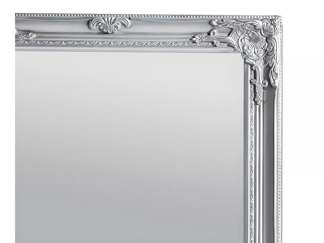 Miroir en bois d'eucalyptus avec moulures - L. 80 x H. 190 cm - Argenté - ELVIRE