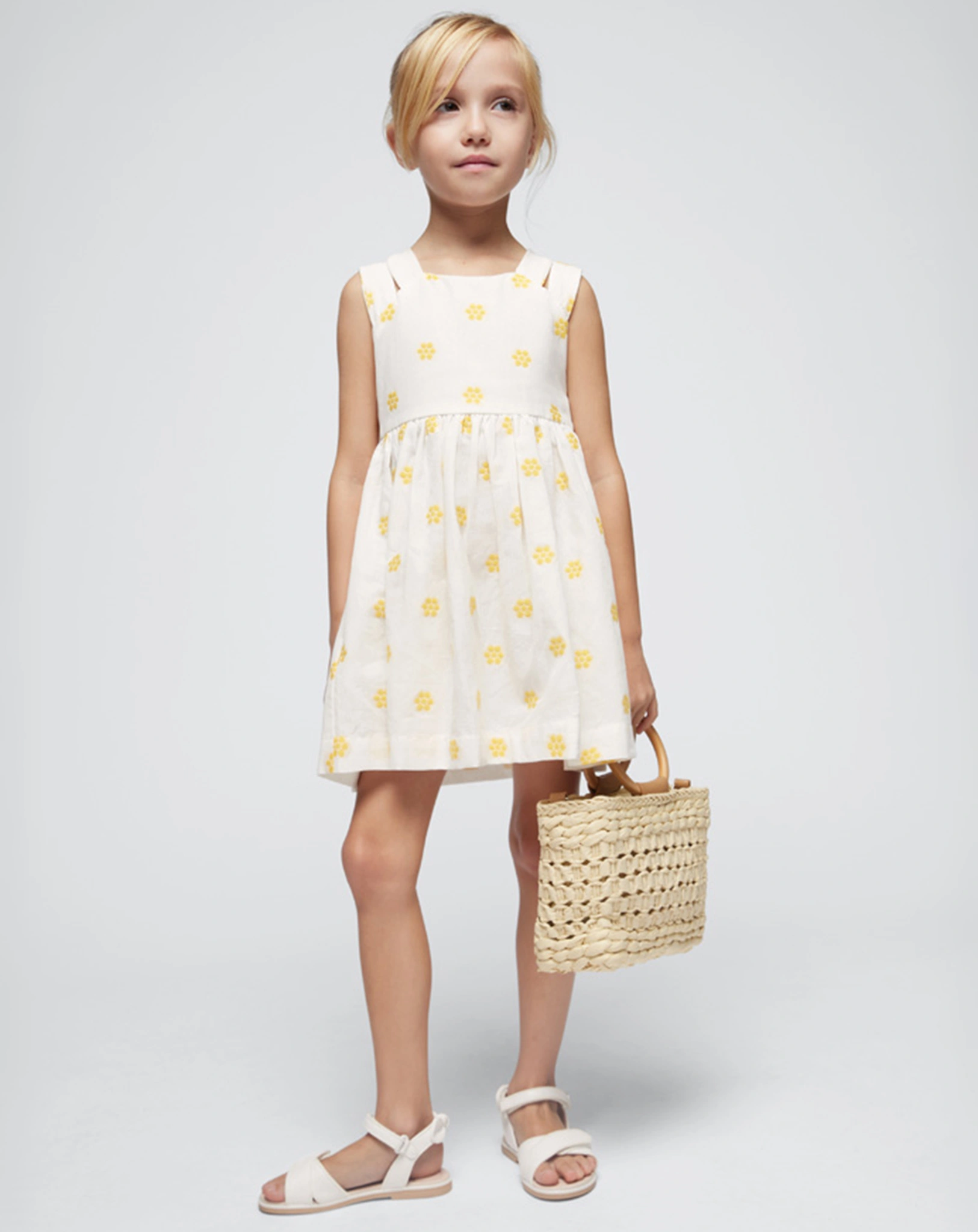 Kleid JAQUARD FLOWERS in creme