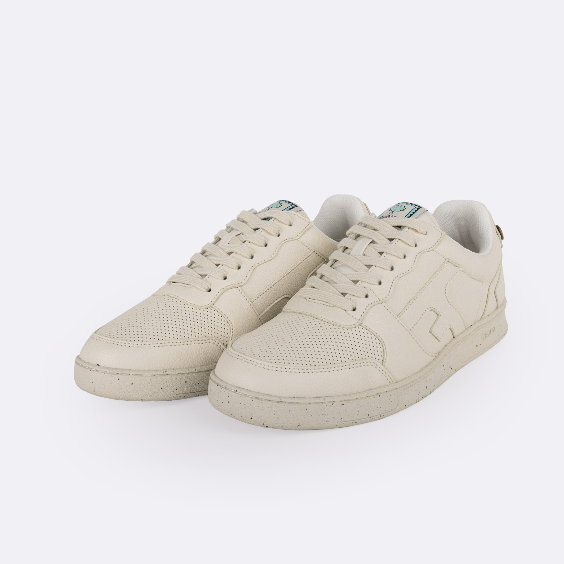 Baskets écrues cuir et polyester recyclé - modèle hazel