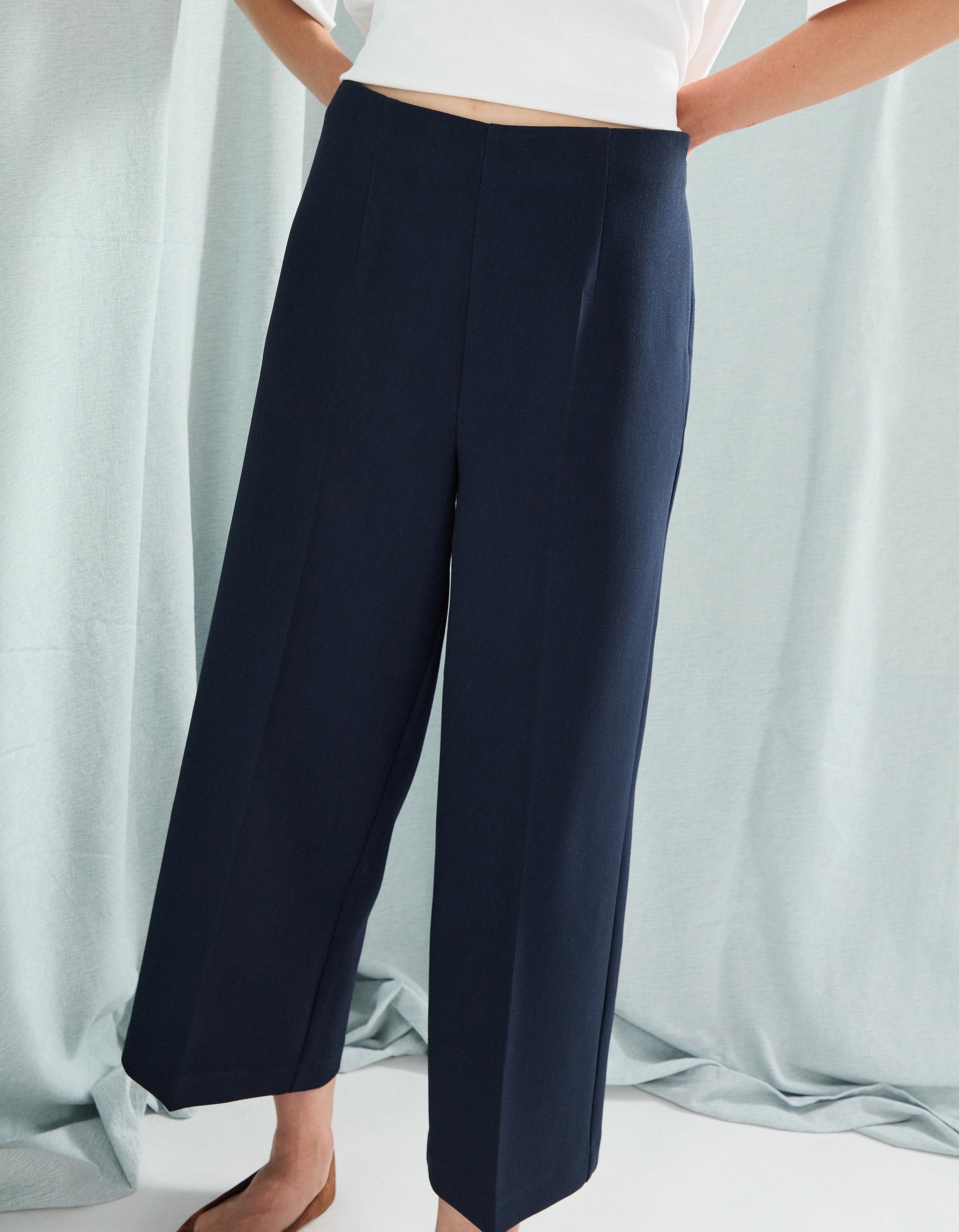 Calças Culotte, Mulher, Azul