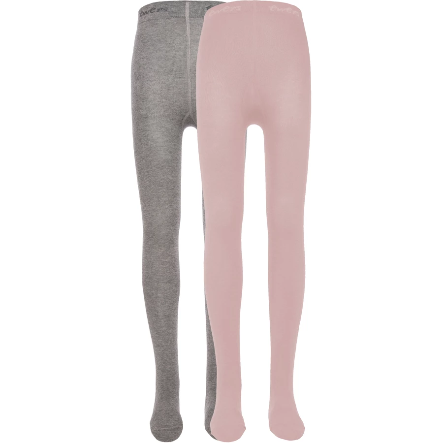 Ewers Kinderstrumpfhose 2er Pack Uni graurosa
