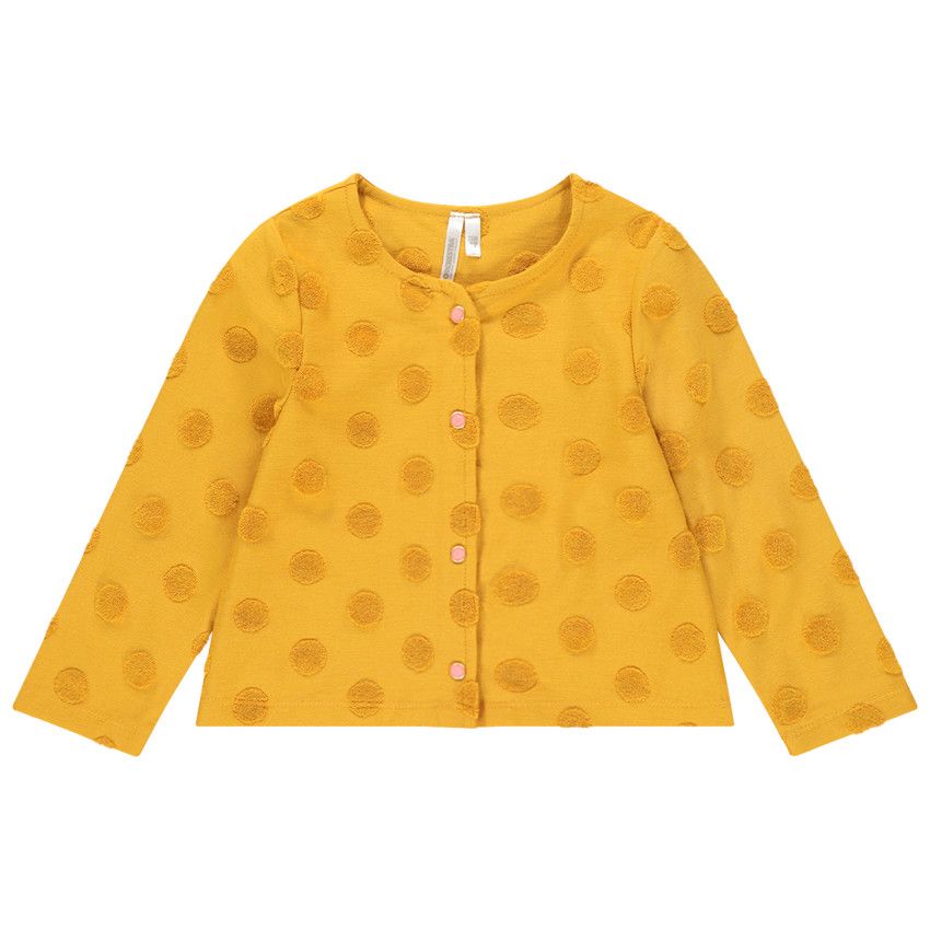 Gilet en maille à pois en relief all-over - Jaune