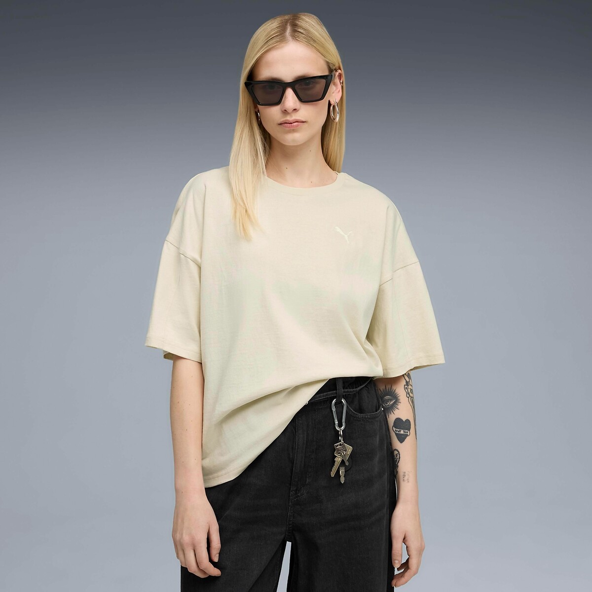 PUMA<br>Camiseta de manga curta com gola redonda HER