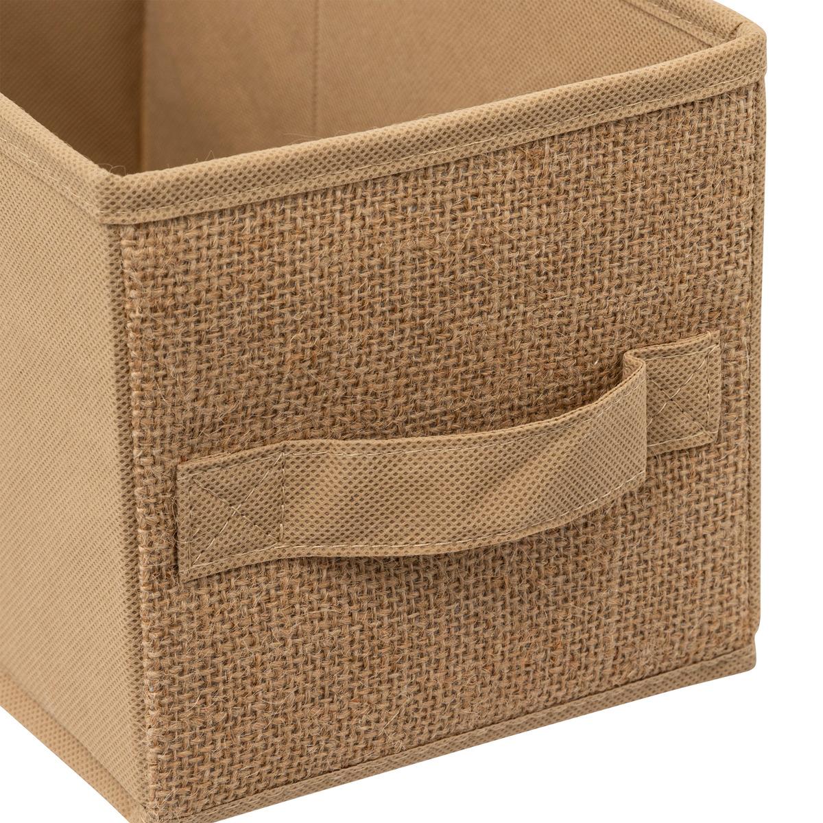 BOITE DE RANGEMENT TOILE DE JUTE 15X31CM