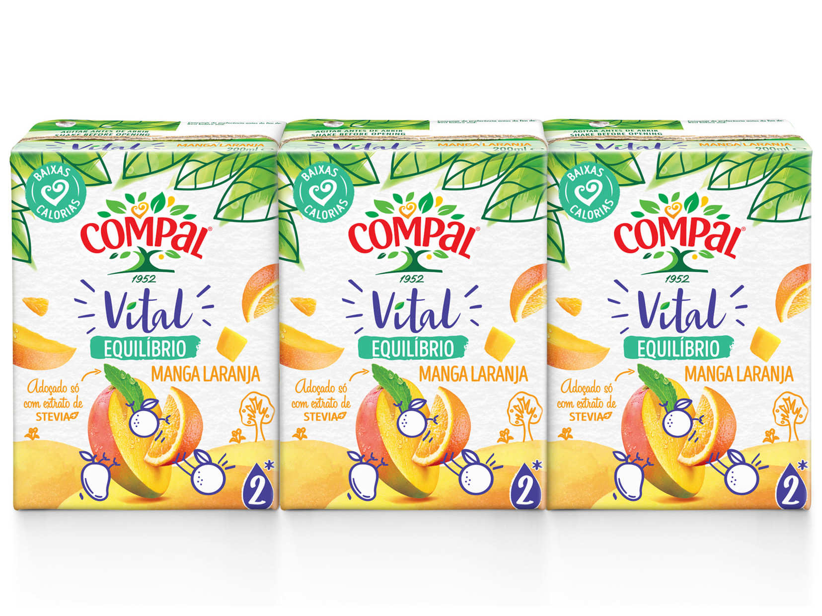 NÉCTAR COMPAL VITAL MANGA E LARANJA 3X0.20L