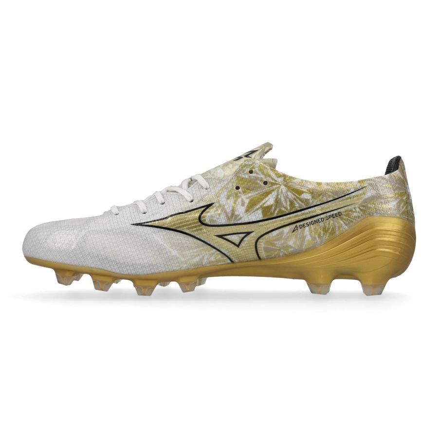 Mizuno Alpha Elite FG/AG Prism Gold - Blanc/Doré/Noir