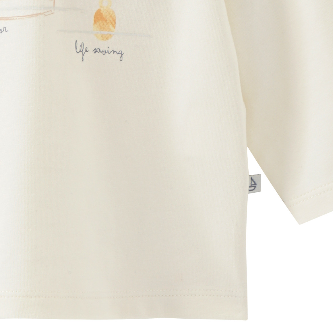 Topomini Newborn Langarmshirt mit Brusttasche creme