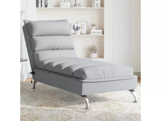 Prolenta Premium - Chaise longue de massage avec coussins gris clair tissu
