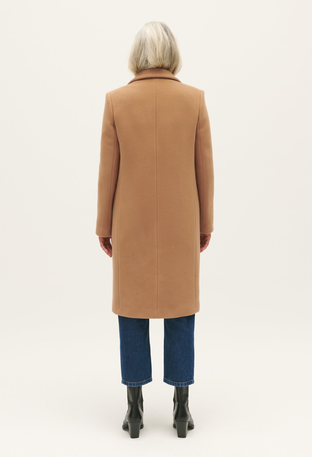 Manteau mi-long laine melangee