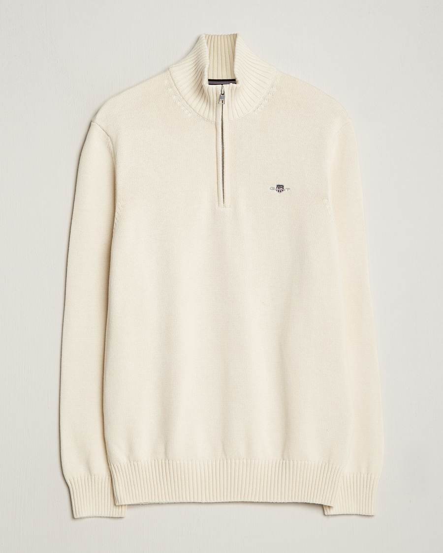 GANT Casual Cotton Half Zip Cream
