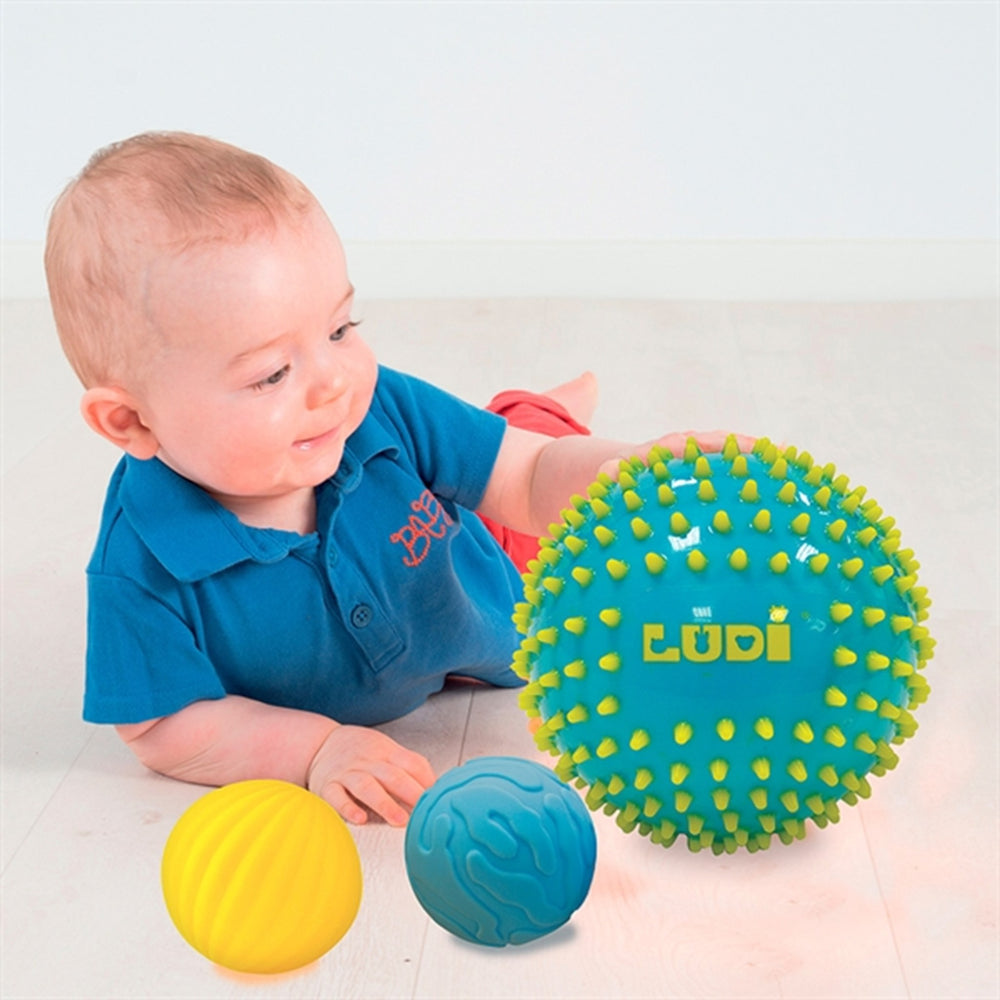 Sansebolde 3 stk Blå - LUDI® → Luksusbaby.dk