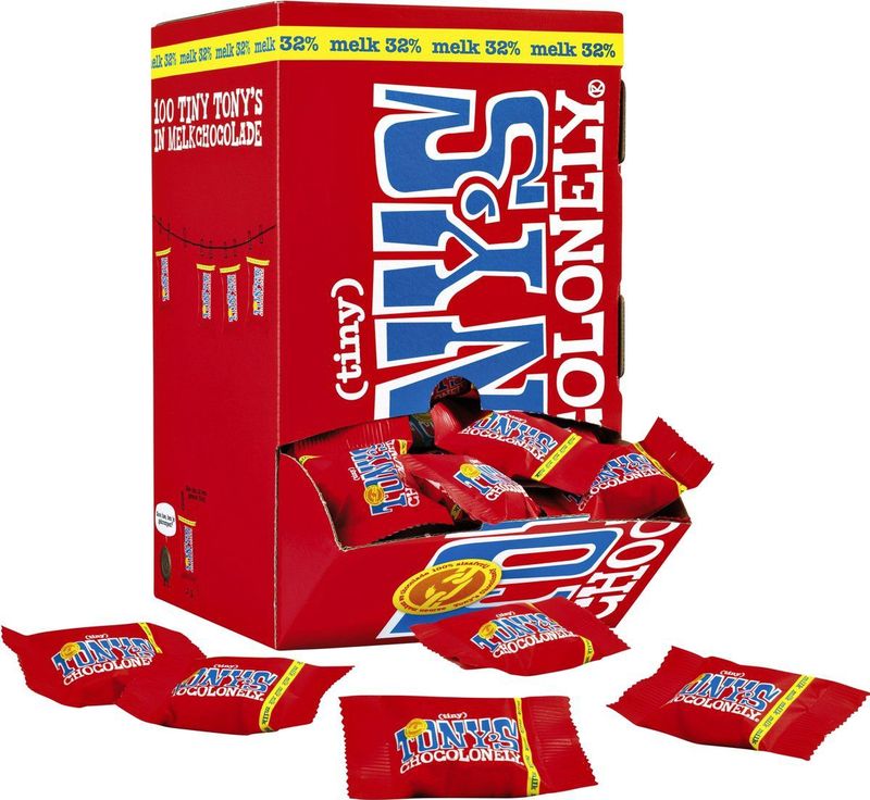Tony's Chocolonely Tiny Tony's Melk Chocolade - Melkchocolade - 900 Gram - 100 Stuks