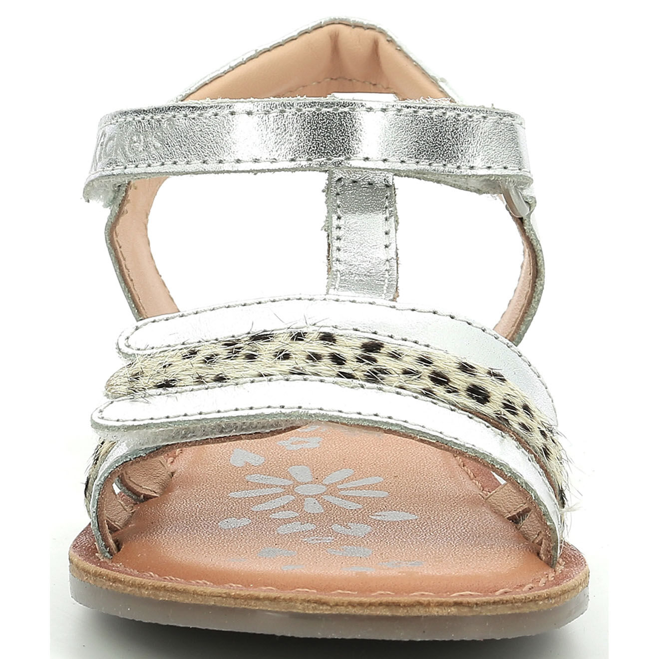 Kickers Sandales en Cuir Diamanto blanc/argenté
