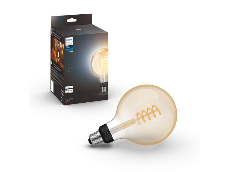 Philips Hue White Ambiance E27 Einzelpack Giant Globe Filam Filamentleuchtmittel mit E27 Sockel