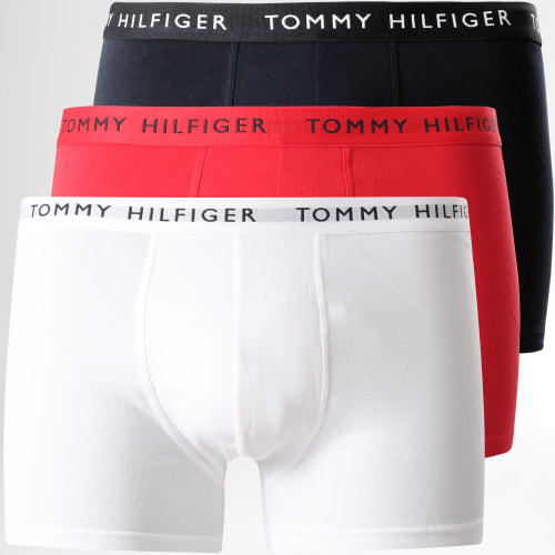 Lot De 3 Boxers Premium Essentials 2203 Rouge Bleu Marine Blanc