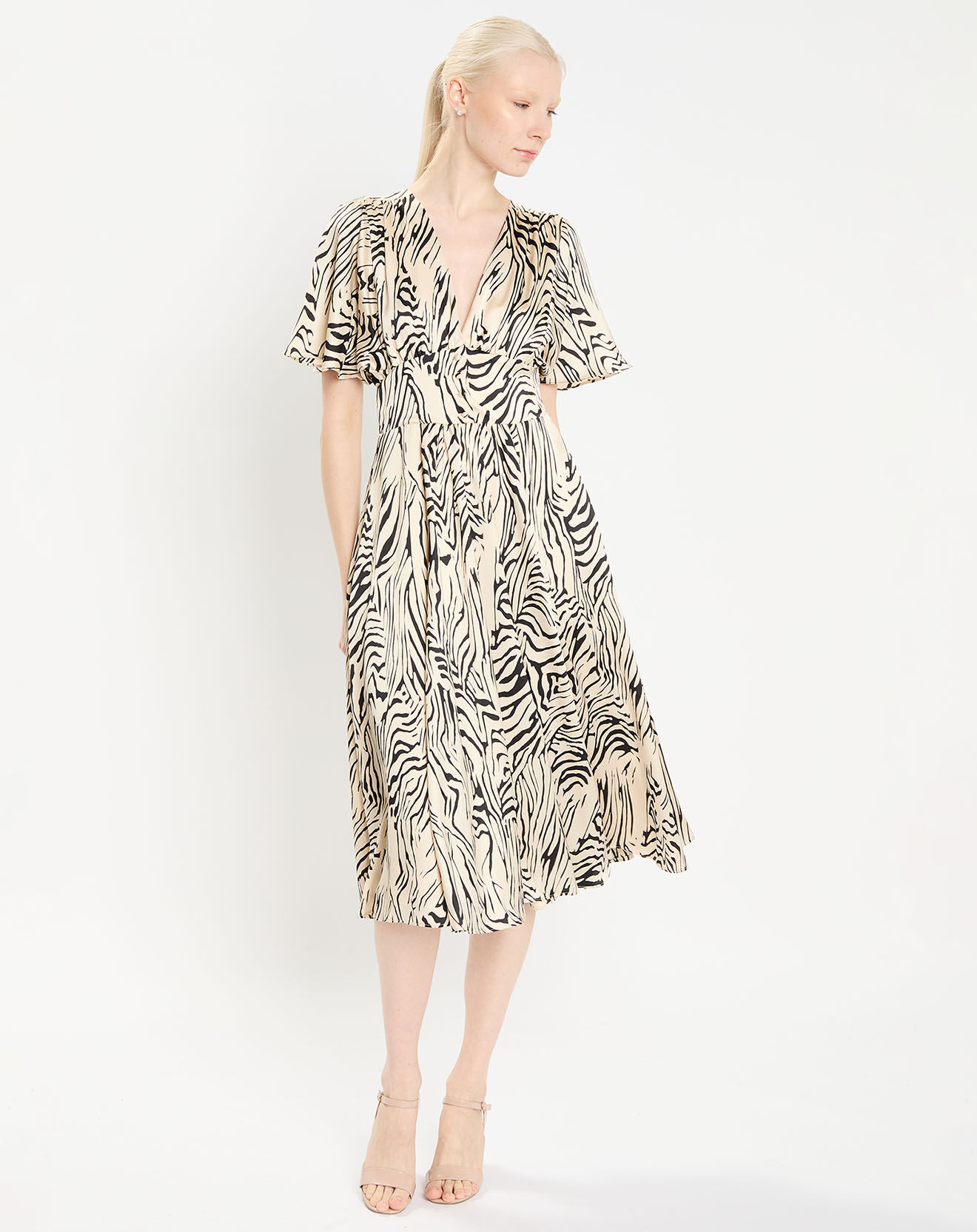 Zapa Robe Rafi imprimée zèbre noir/beige