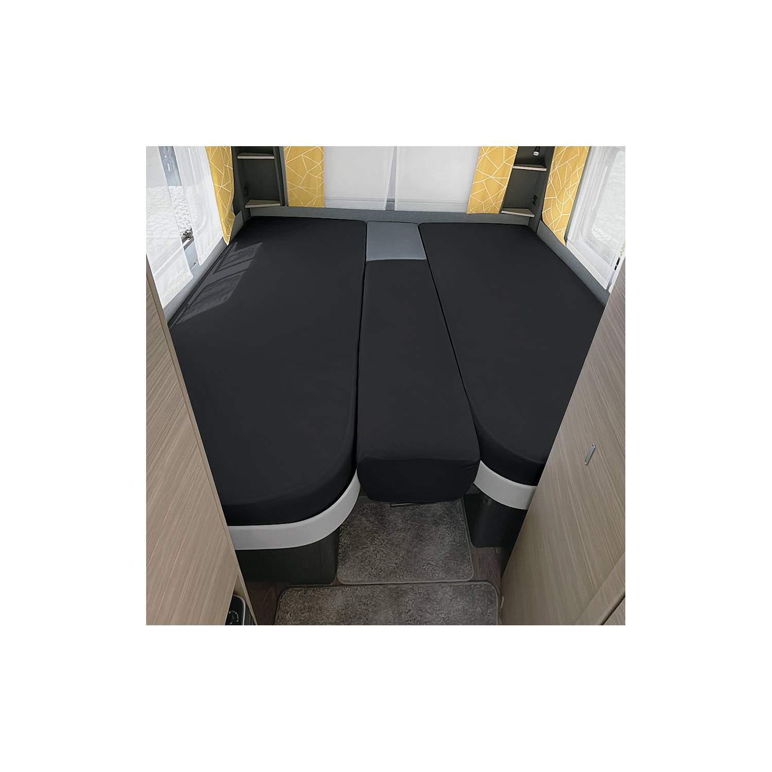 Erwin Müller Multi-Stretch-Jersey Spannbettlaken im 3-teiligen Set für das Wohnmobil/Wohnwagen Heckbett