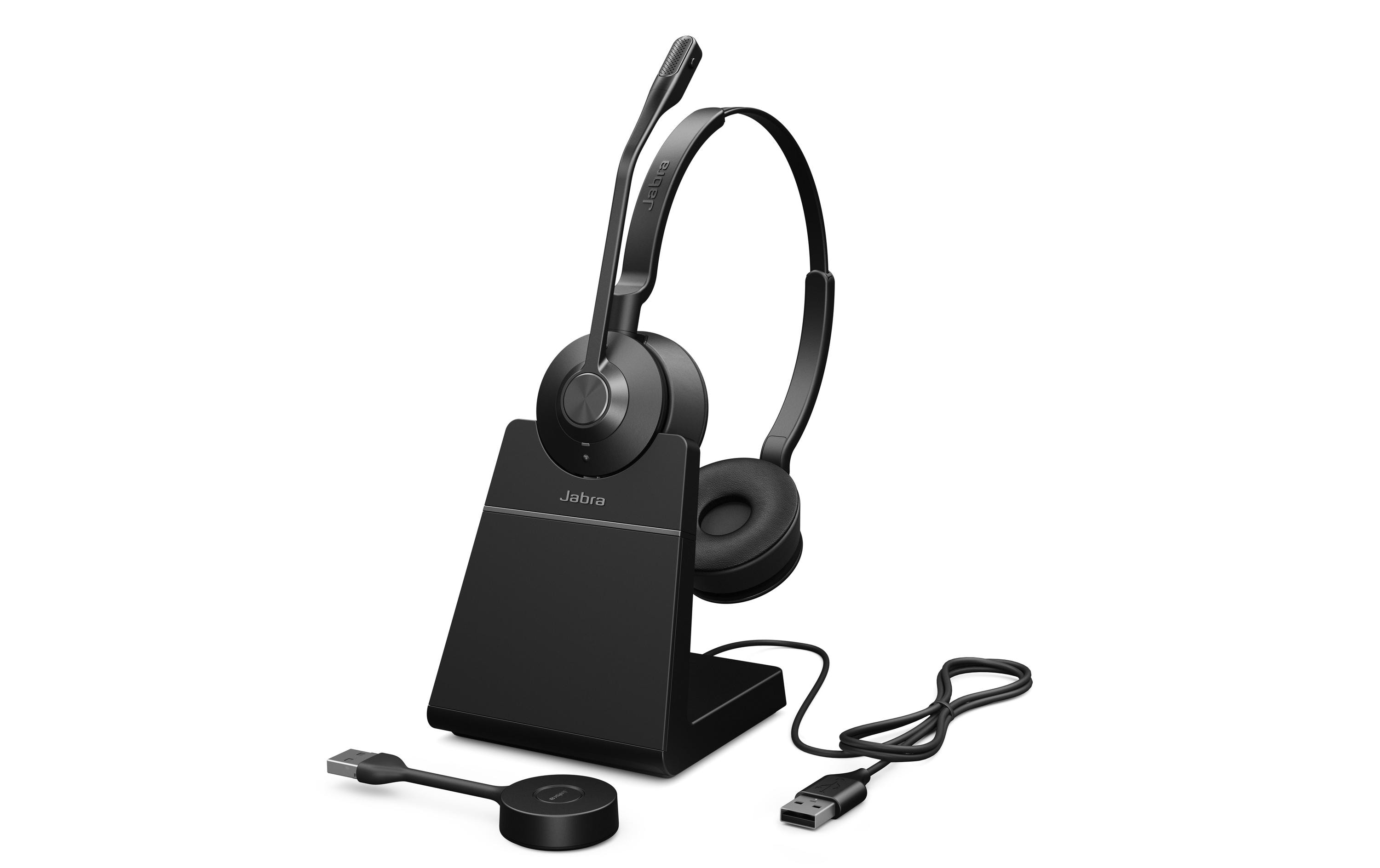 Headset Engage 55 UC Duo USB-A, inkl. Ladestation<br>Professionell klingende Anrufe. Ganz gleich, wo Sie arbeiten