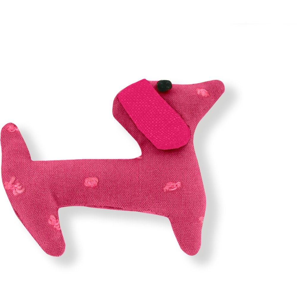 Barrette Basset Plumetis Rose Fuchsia