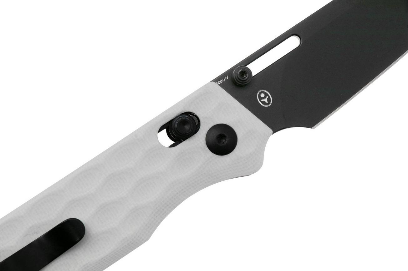 Kizer Vanguard Task V3641A1 Black Nitro V, Sugar White G10, zakmes, Nick Consoli design