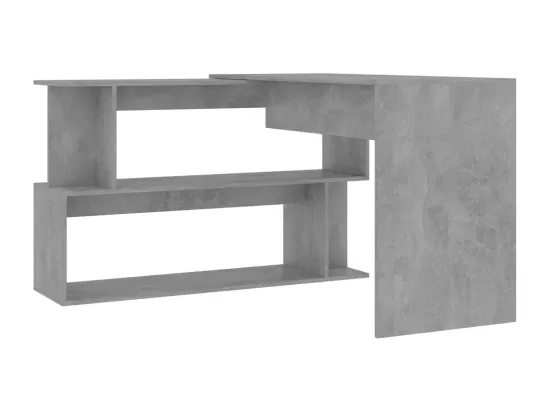 Bureau d'angle Gris béton 200x50x76 cm Bois d’ingénierie