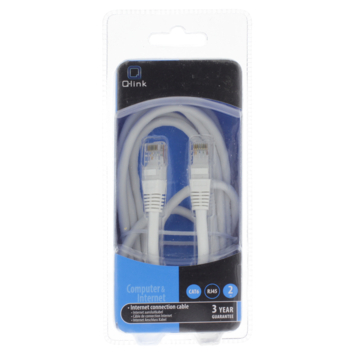 Q-Link UTP kabel CAT6 AWG26 2RJ45 2 meter wit