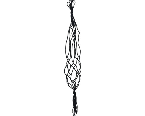 Macramé net Lafiora 100 cm natuurlijke vezel zwart