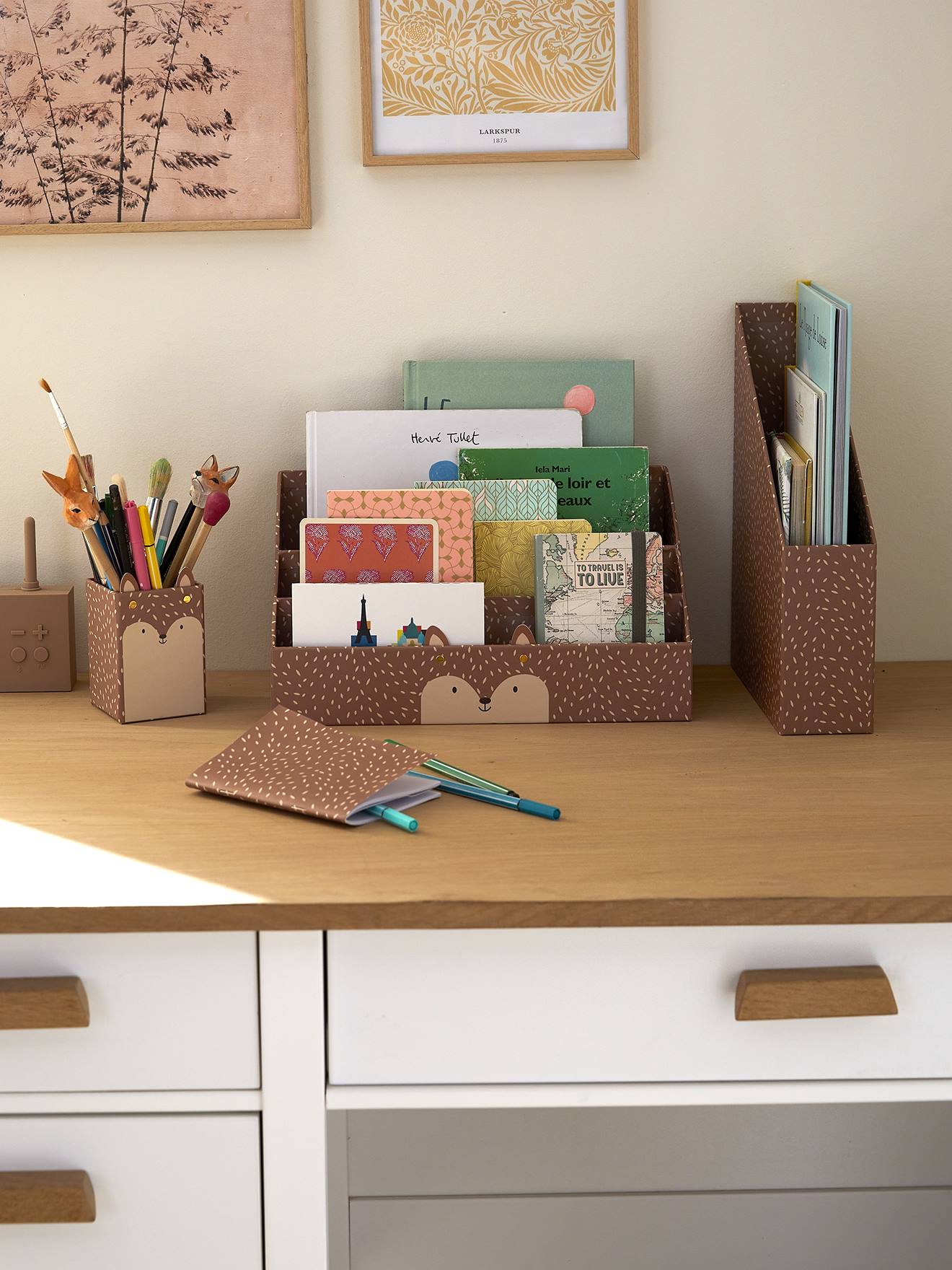 Conjunto organizador de mesa de argila 