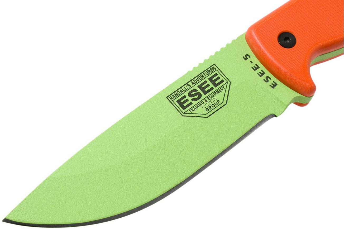 ESEE Model 5 Venom Green 5P-VG survivalmes met kydex schede   riemclip