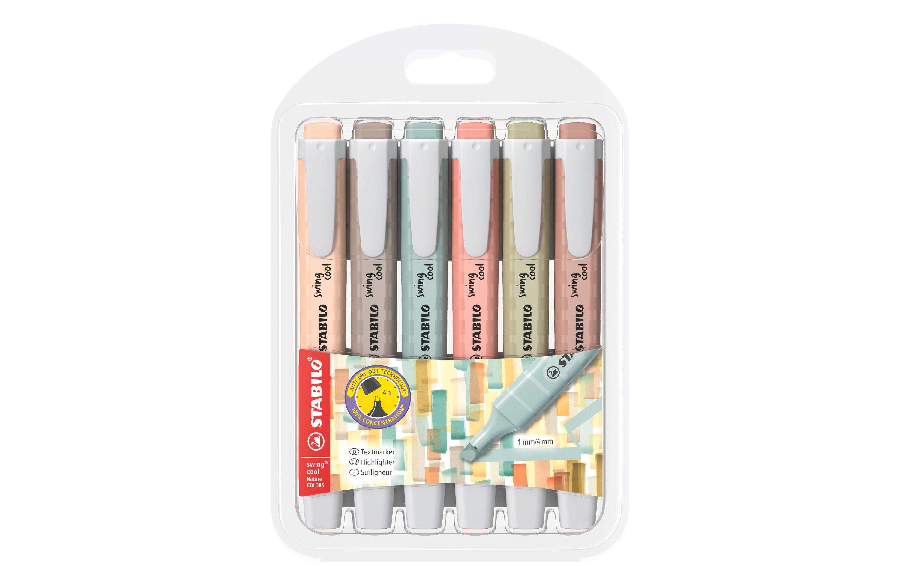 Textmarker Swing Cool 6er EtuiMarker mit zwei Strichstärken