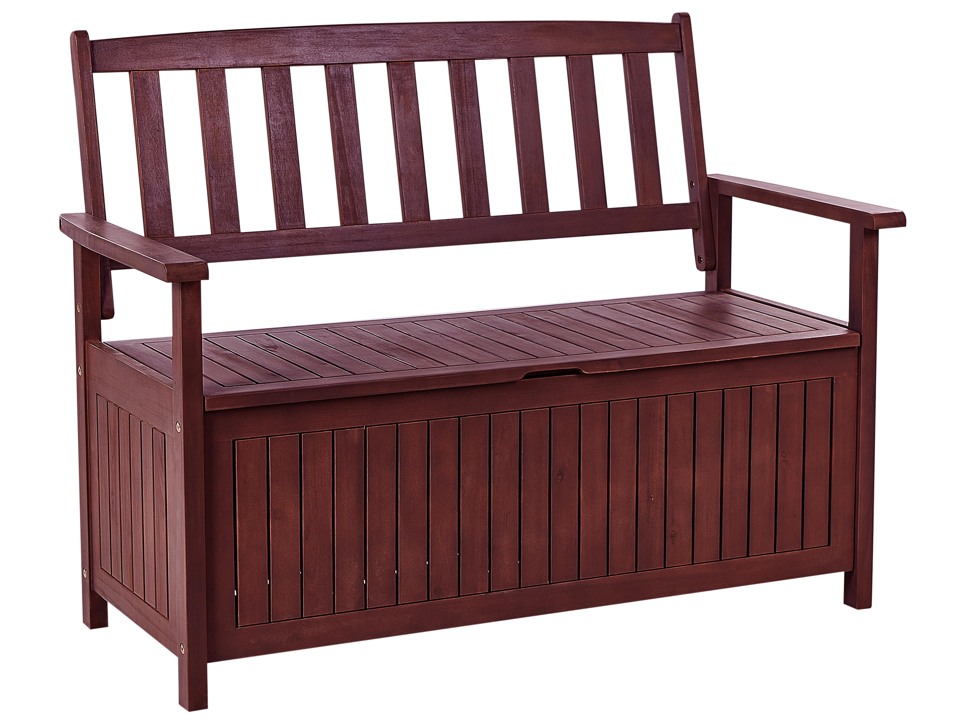 Tuinbank SOVANA 120 cm met opbergruimte Acaciahout Donkerrood
