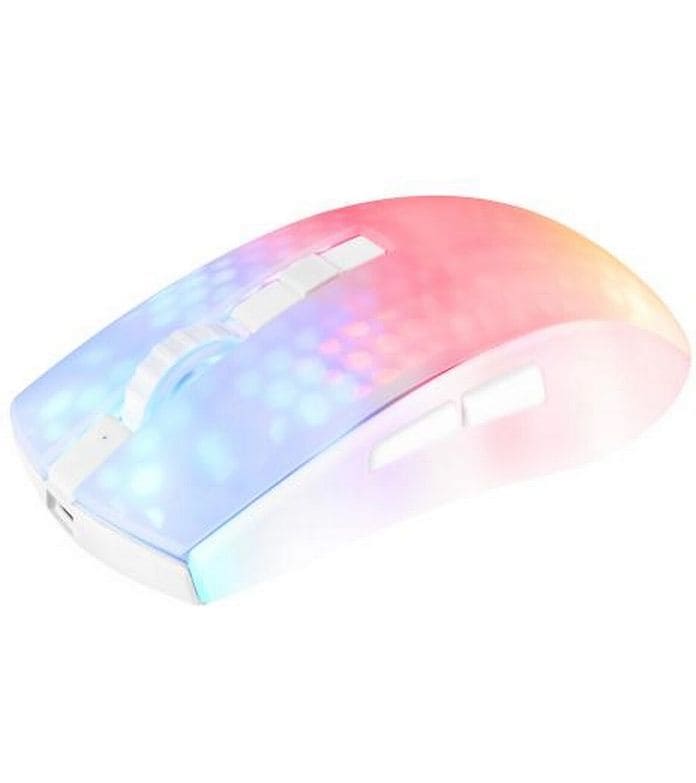 DELTACO Gaming-Maus GAM-145-W Weiss/Trasparent Leichte Gaming-Maus mit RGB Beleuchtung