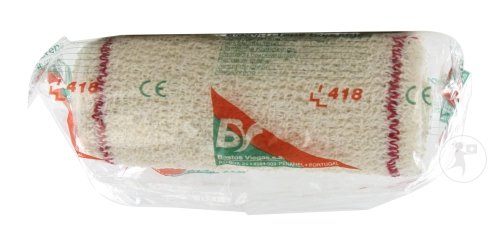 Crêpe 418 Bande De Fixation Élastique Avec Filet Rouge 10cm x 4m Rouleau 1