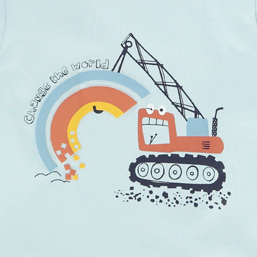 T-shirt manches longues en jersey print fantaisie - Bleu
