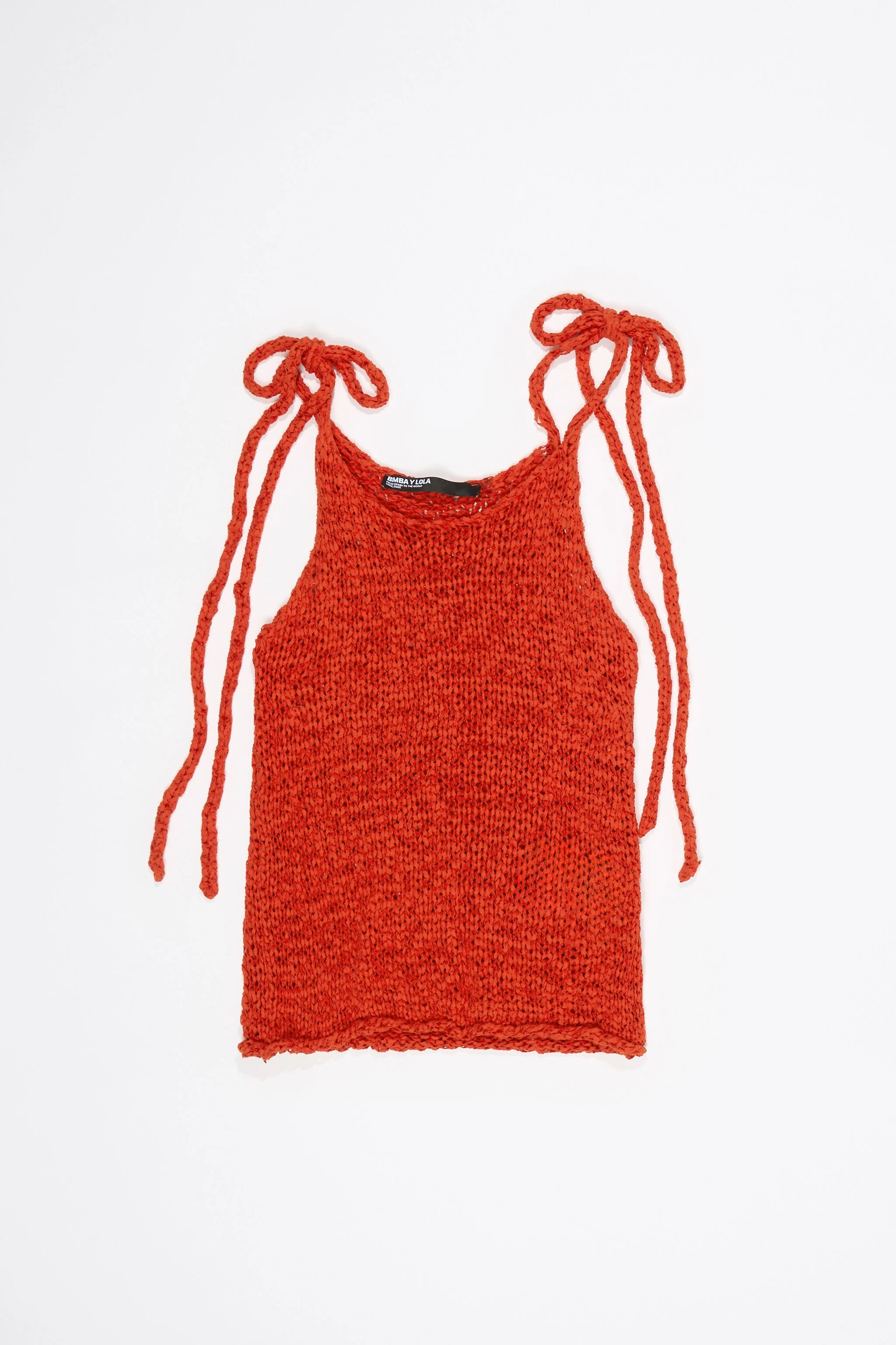 Suéter vermelho com alça de laço