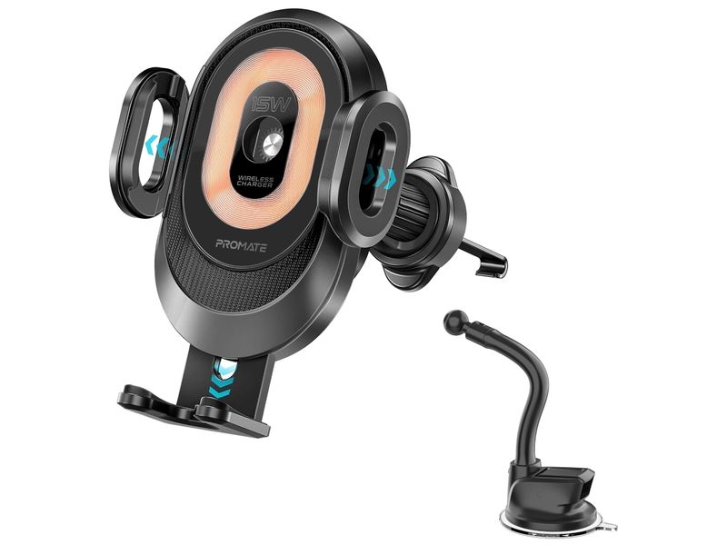 Promate Smartphone-Halterung PowerMount-2 Kabellose Smartphone-Halterung für schnelles Laden