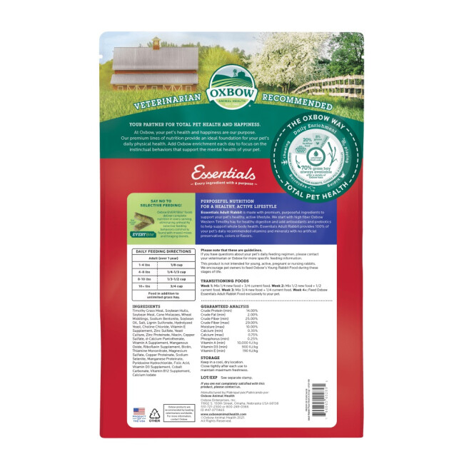 Oxbow Essentials - Aliment complet pour lapin