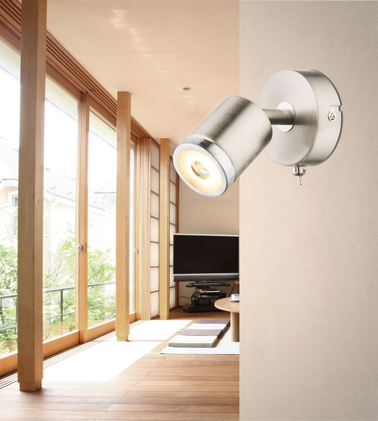 GLOBO LED Wandlampe COMORE 1 Spot nickelfarbig