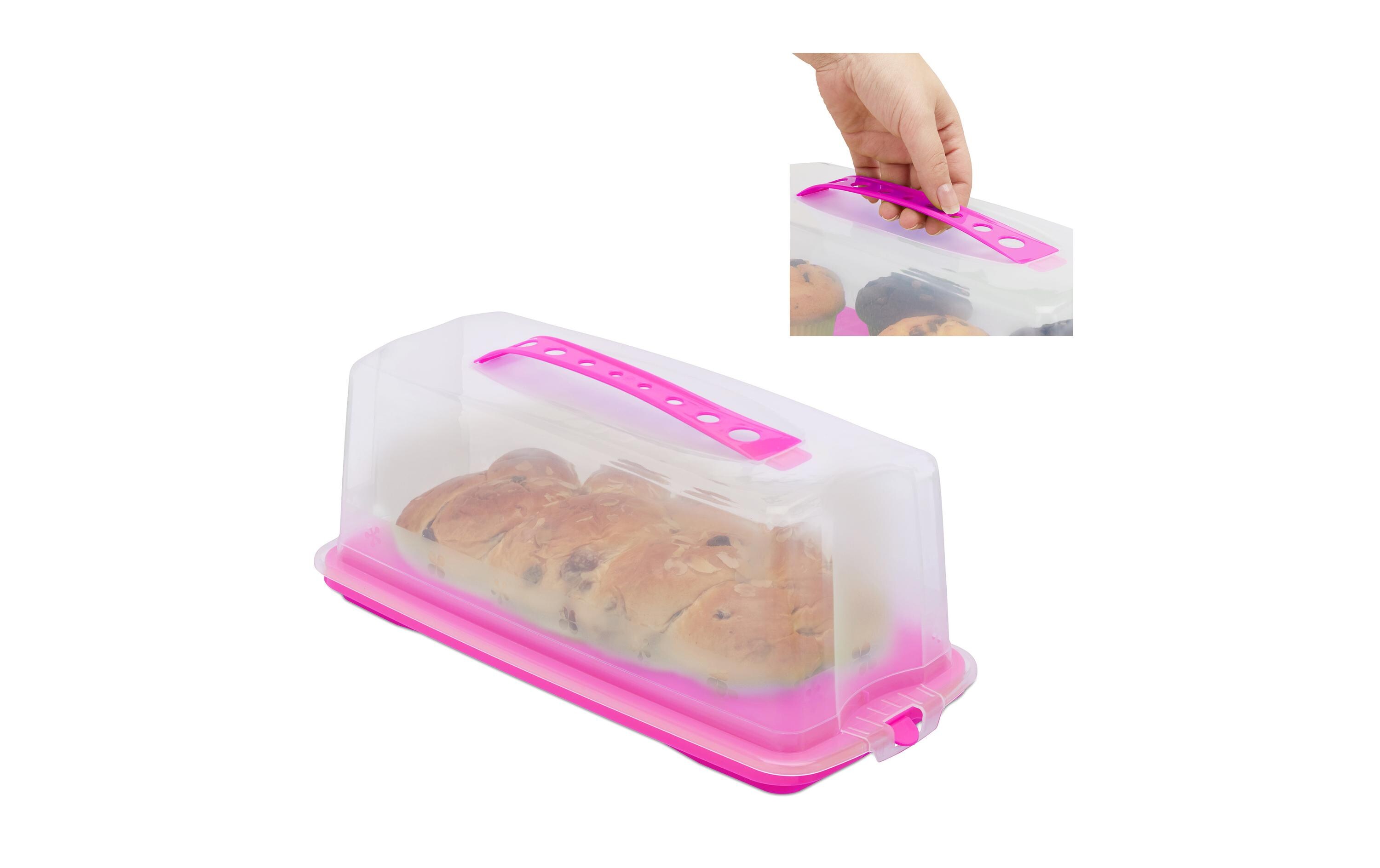 Cakebutler Pink/TransparentKuchenträger mit abnehmbarer Haube