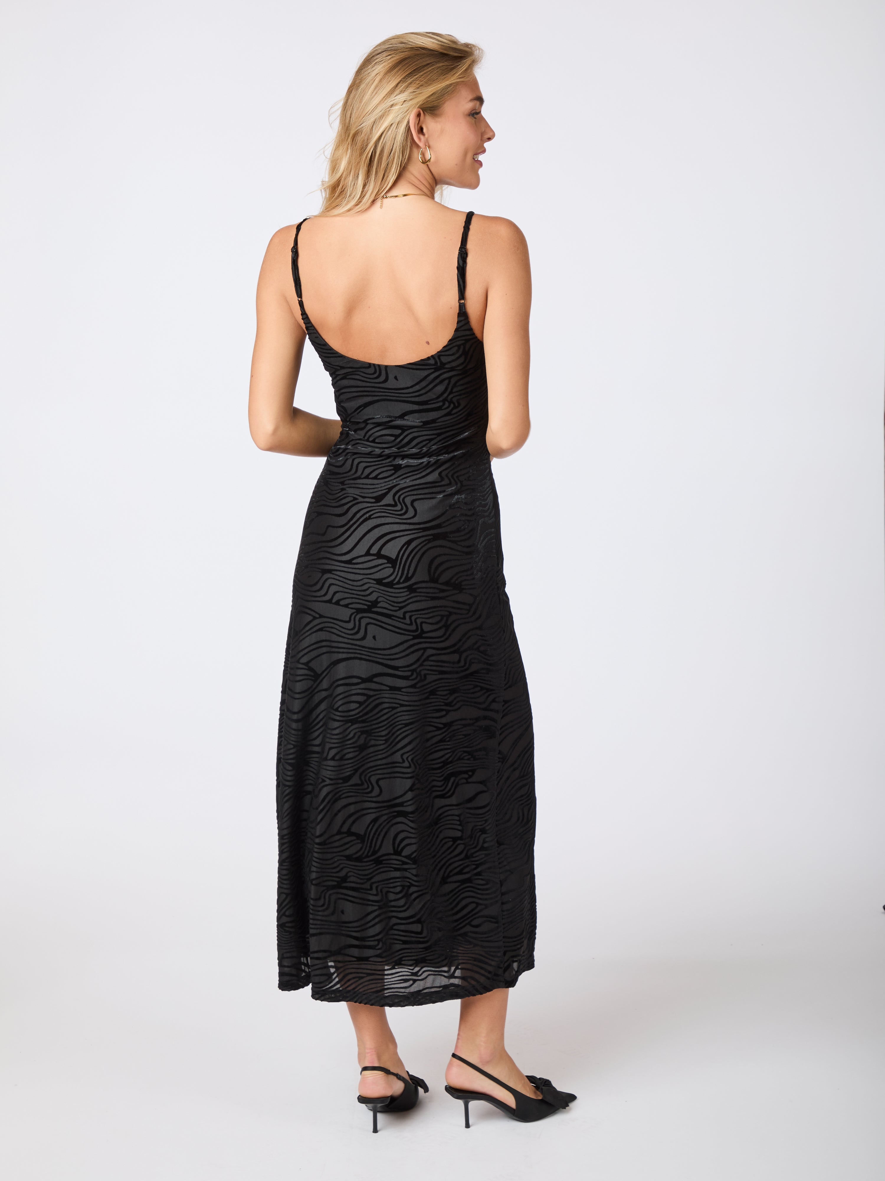 Neo Noir  Sali Zebra Burnout kjole - sort