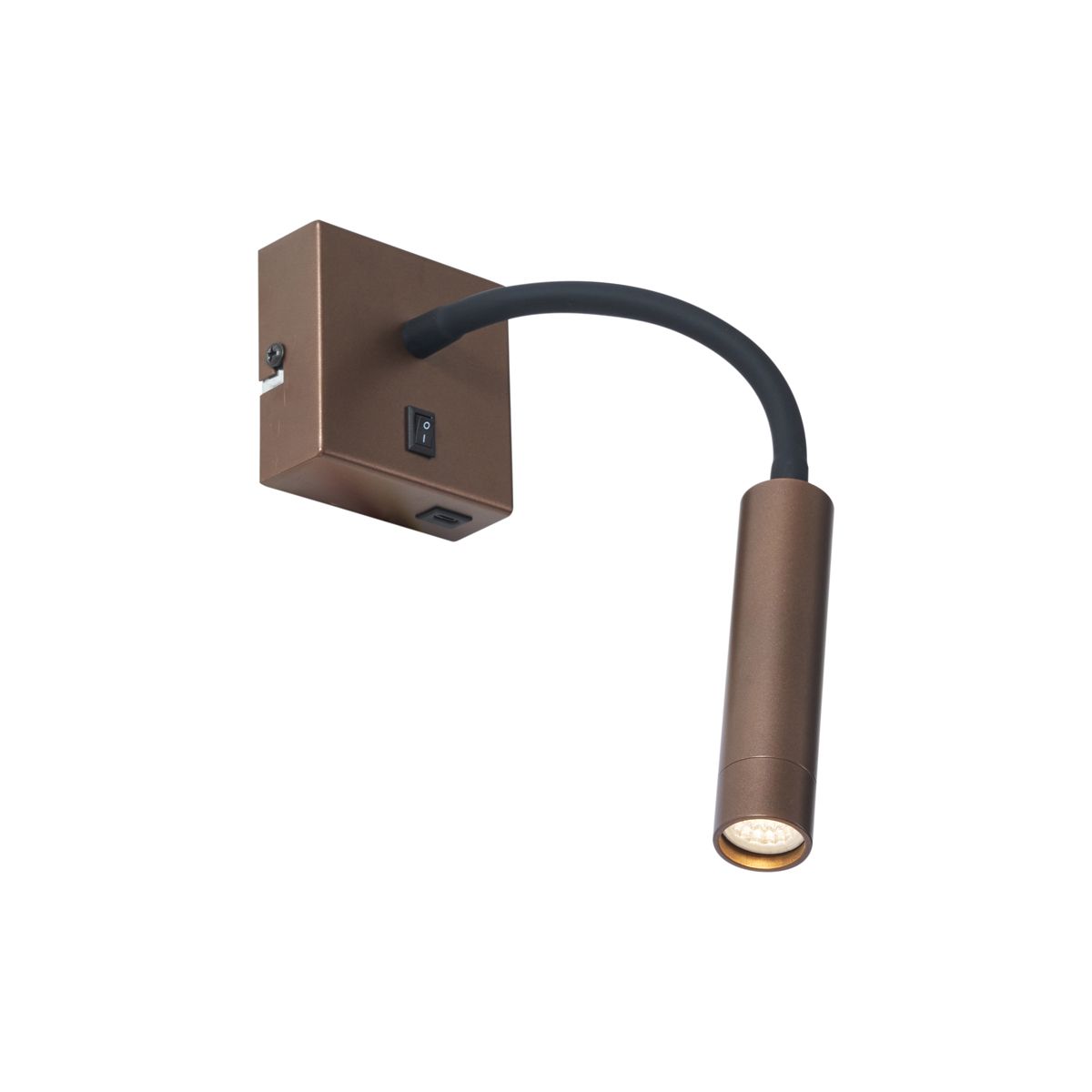 Moderne wandlamp brons met USB-C poort - Gosna