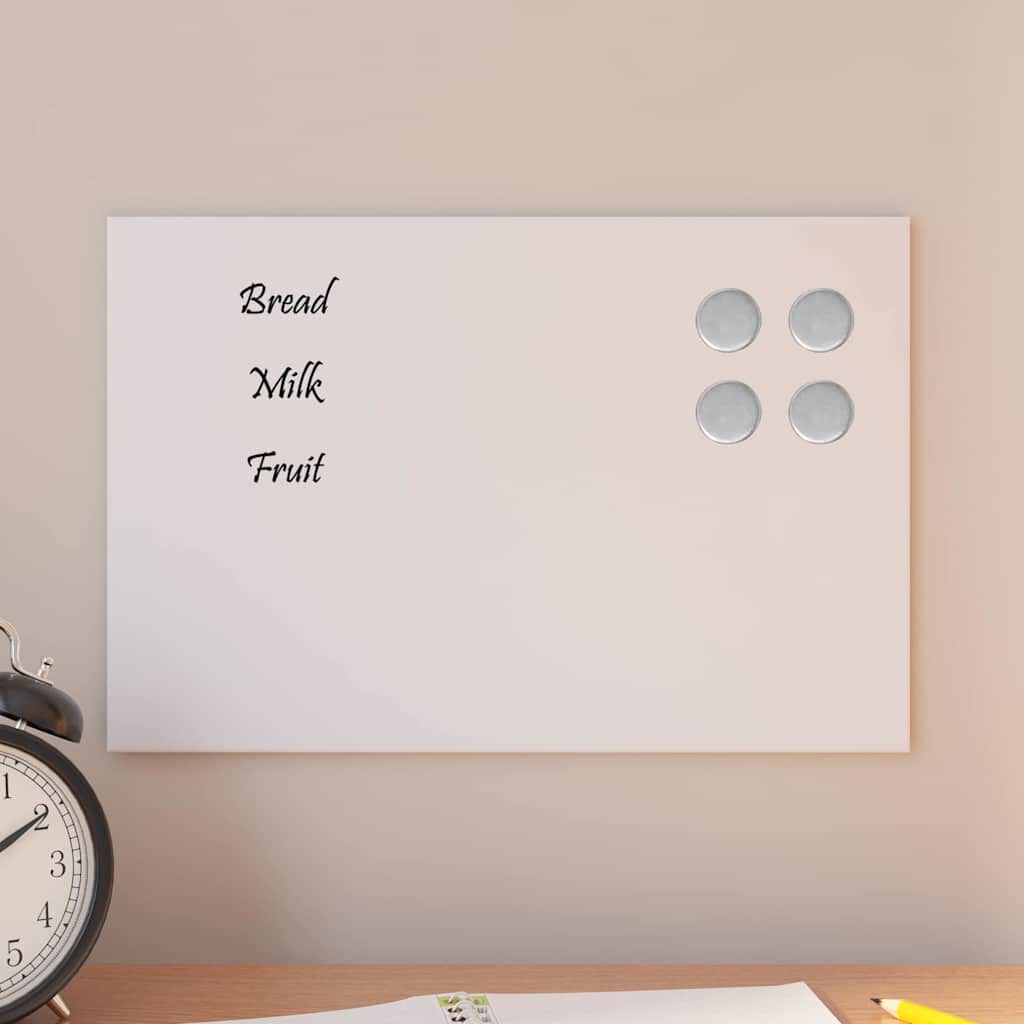 vidaXL Magnetisch wandbord, wit, 30x20 cm, gehard glas