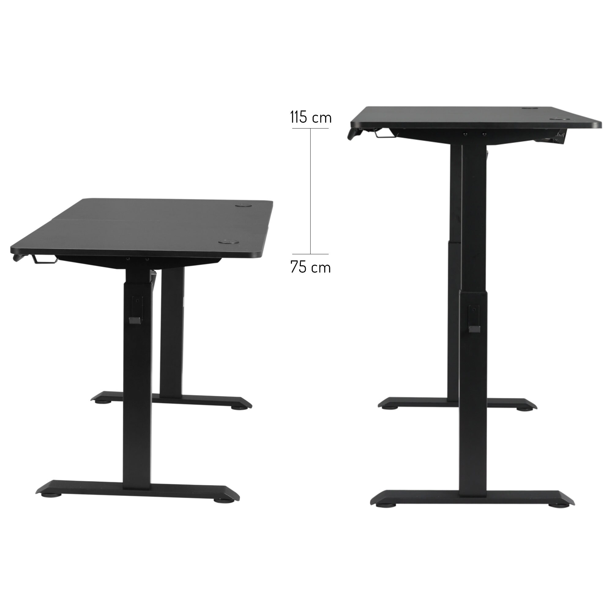 Makika Höhenverstellbarer Schreibtisch elektrisch 120 x 60 cm - Schwarz